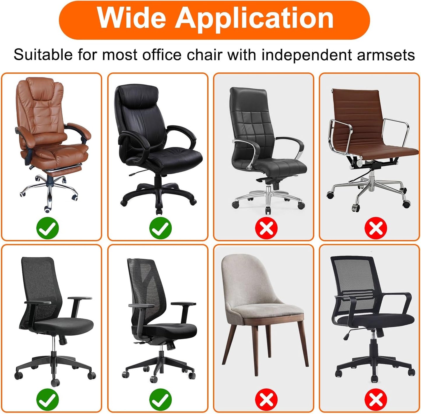 SUNJOYCO Computer Office Chair Covers Set, Water Resistant Stretchable Slipcovers with Armrest Covers