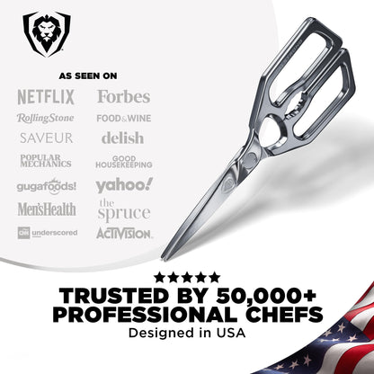 Dalstrong Kitchen Scissors — Japanese Stainless Steel Shears, Ambidextrous, Detachable for Cleaning — For Spatchcocking Chicken, Trimming Herbs, Pizza, Flatbread & Package Opening