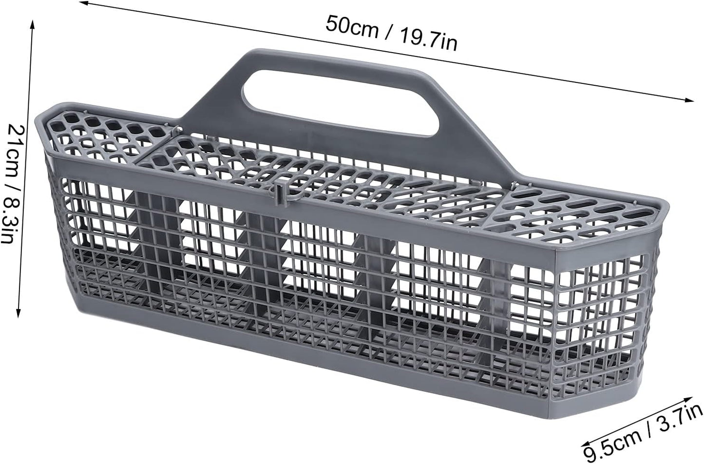Dishwasher Universal Silverware Replacement Basket, Plastic Cutlery Basket with Open Grid, 19.7 X 8.3 X 3.7in