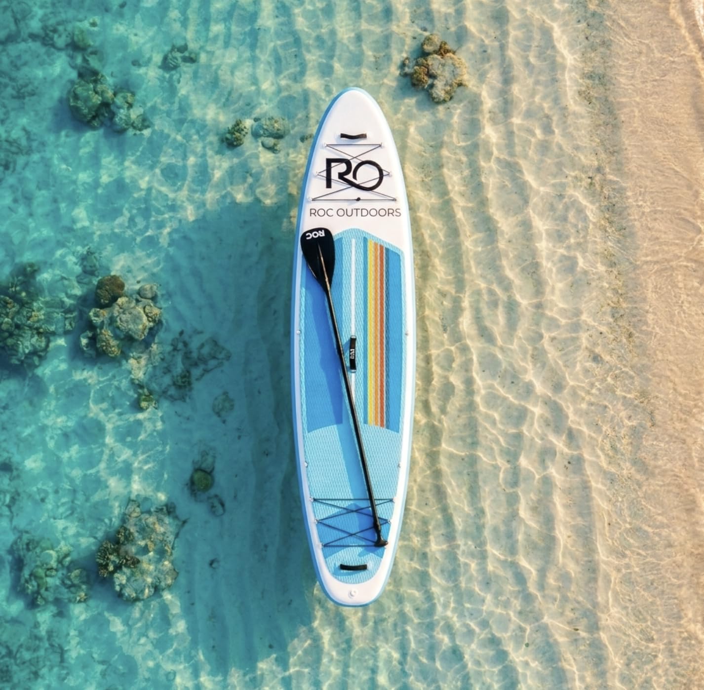 Roc Inflatable Stand Up Paddle Board 10' 6" with Premium SUP Paddle Board Accessories, Wide Stable Design, Non-Slip Comfort Deck for Youth & Adults (Cloudline W/Kayak Seat)