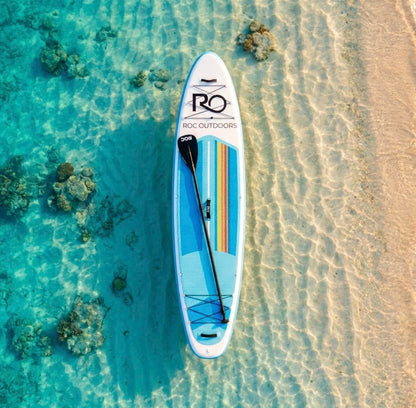 Roc Inflatable Stand Up Paddle Board 10' 6" with Premium SUP Paddle Board Accessories, Wide Stable Design, Non-Slip Comfort Deck for Youth & Adults (Cloudline W/Kayak Seat)