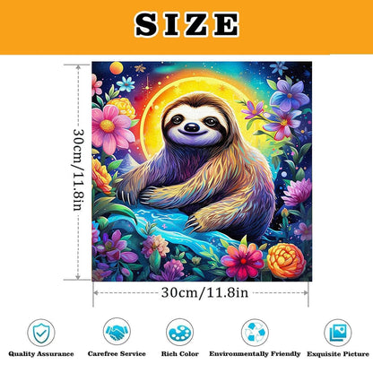 Paint by Numbers for Adults and Kids Beginner, 3 Pack Flower Sloth Painting by Number Kits On Canvas, Number Artist Paint by Number Kit DIY Acrylic Paints, Home Wall Decor Gift 12X12 inch