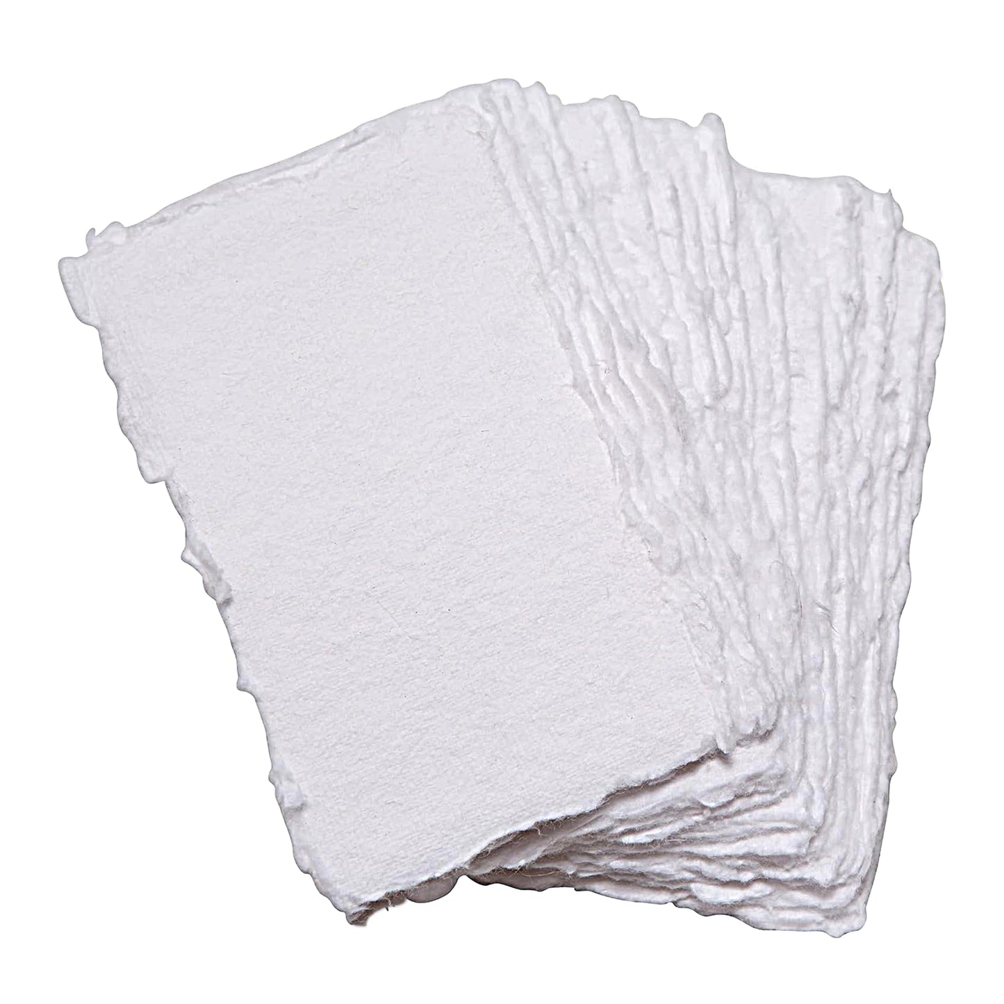 Wanderings Handmade Deckle Edge Tent Cards – Folded to 2" x 3.5" – 150 GSM - 25-Pack – Textured Cotton Paper – Blank Names, Table Settings, Gift Tags, Love Notes