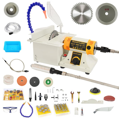 Lapidary Saw for Jewelry Crafts, 750W Lapidary Equipment with Jade Carving Kit, 110V Gem Cutting Machine with Water Cooling, Mini Table Saw for Jewelry Stone