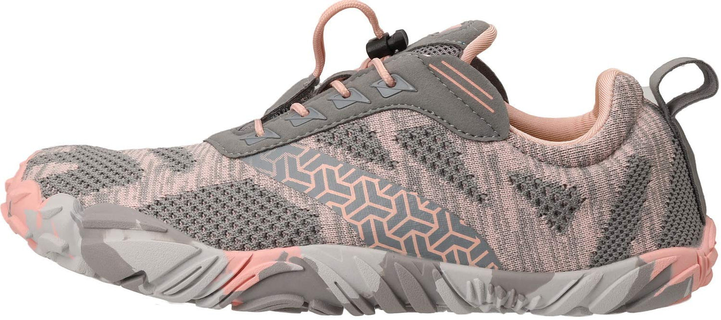 Joomra Women Minimalist Shoes Barefoot Treadmill Walking Athletic Size 10 Gym Lightweight Jogging Hiking Trekking Toes Workout Sneakers Grey Pink 41