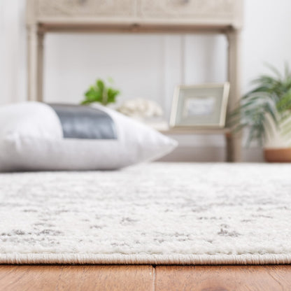 SAFAVIEH Madison Collection Area Rug - 10' x 14', Silver & Ivory, Snowflake Medallion Distressed Design, Non-Shedding & Easy Care, Ideal for High Traffic Areas in Living Room, Bedroom (MAD603G)