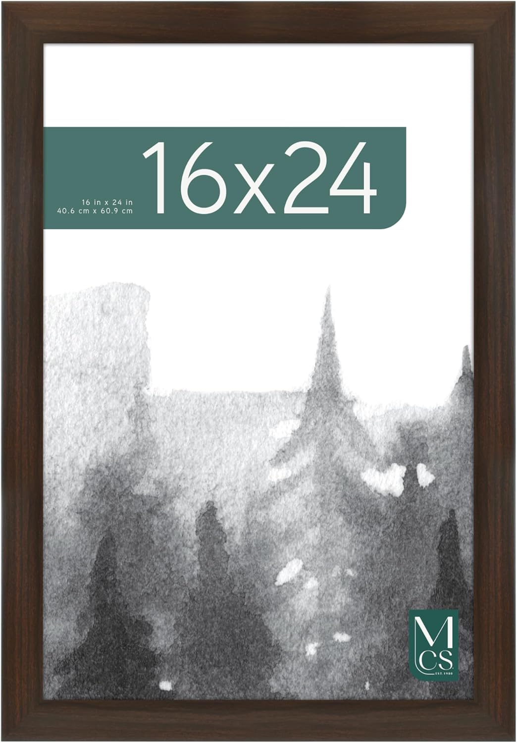 MCS Museum Poster Frame 16x24 Espresso Woodgrain, Vertical & Horizontal Large Picture Frame for Photos, Posters