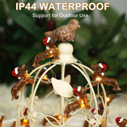 KAiSnova Dachshund Dog String Lights, 10ft, 30 LEDs, Remote Control, Copper, Indoor/Outdoor Decoration, Model KA-KA01