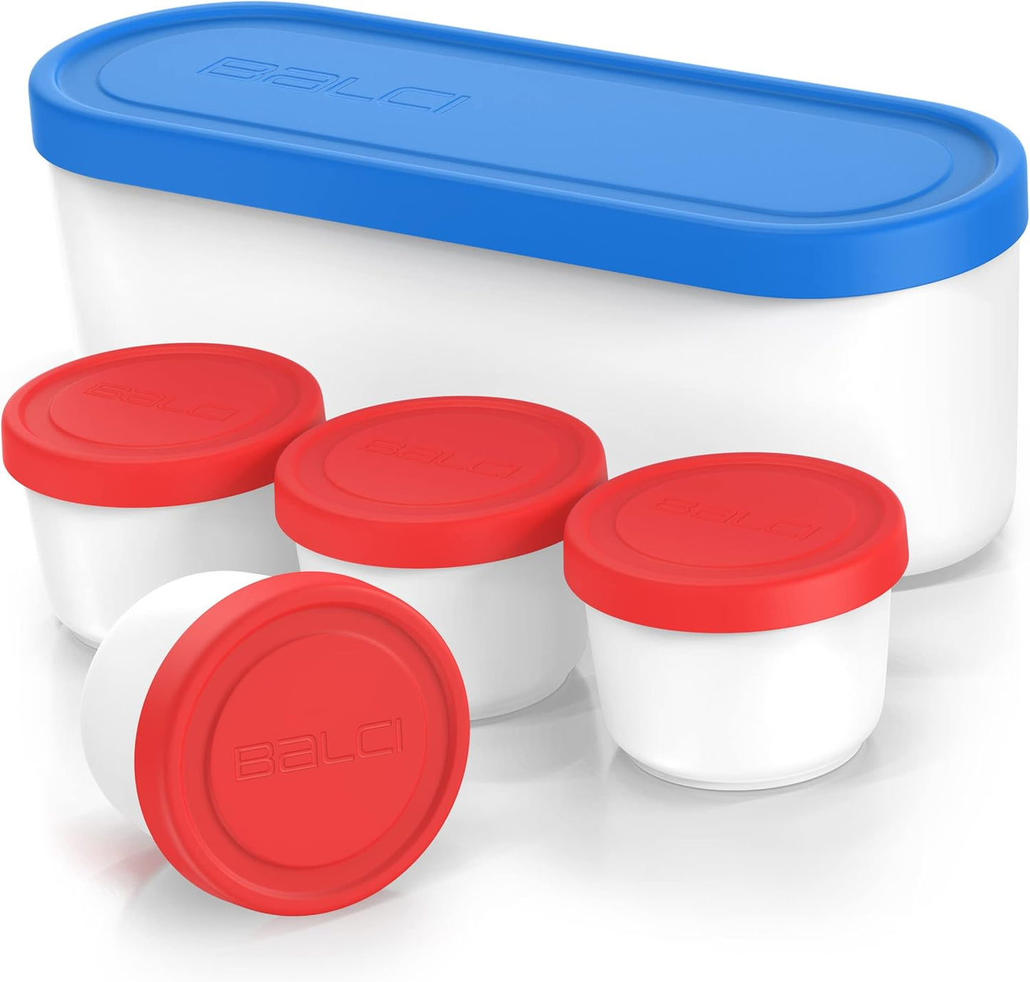 2 8oz set Frozen BALCI - Ice Cream Container - Quart & - Perfect Reusable Freezer Storage for Homemade Ice Cream Tubs