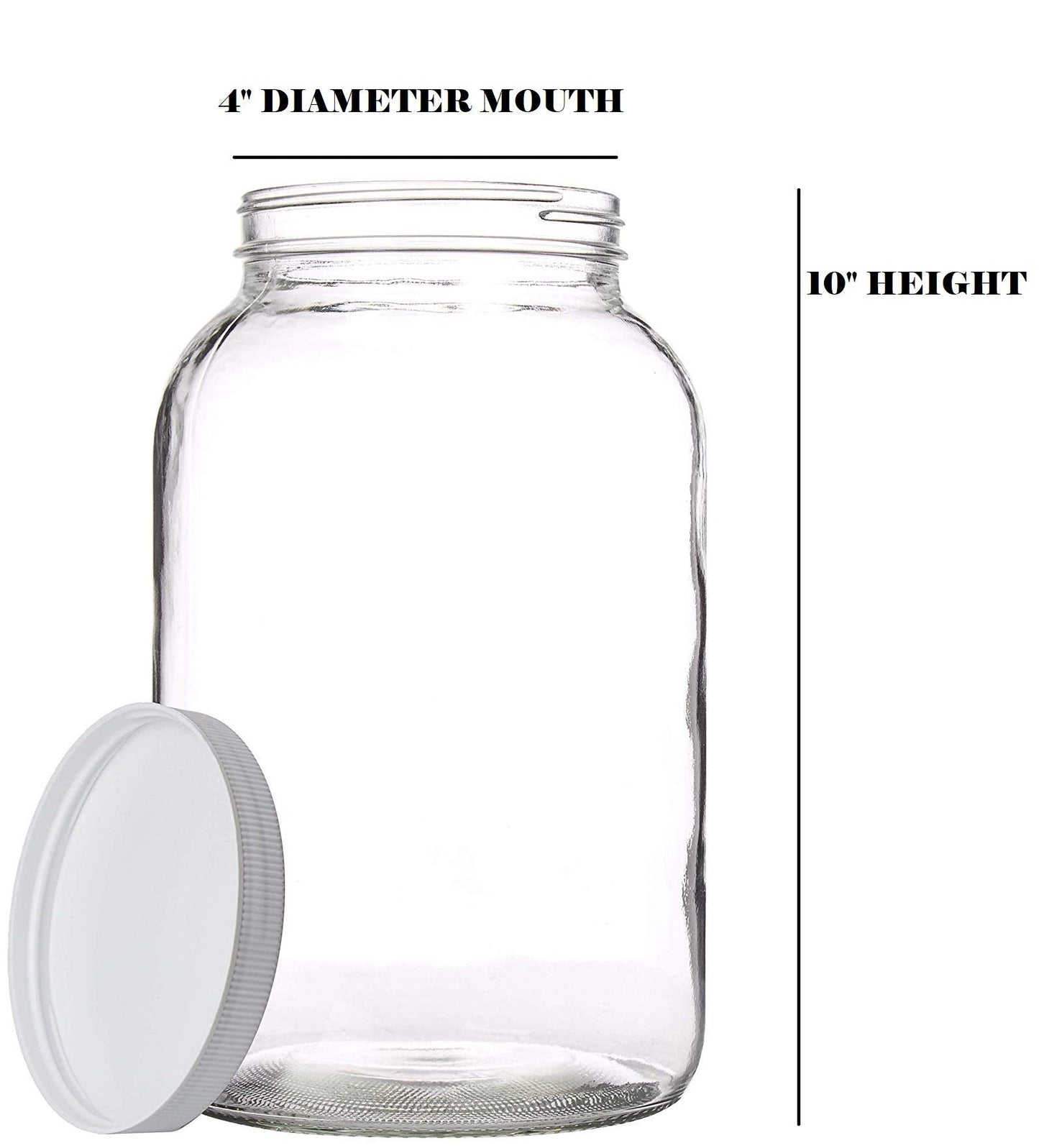 kitchentoolz 1 Gallon Glass Mason Jars – Extra Large Wide Mouth Jars with Airtight Lids – Perfect for Sourdough Starter, Fermenting, Pickling, and Storage – Made in the USA – Pack of 2