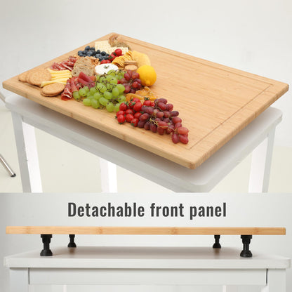 YUHFERA Stove Cover Board for Gas Stovetop - Raised Cutting Board with Legs and Juice Grooves, Adjustable Noodle Board Stove Cover for RV Stove Top (29.52"x21.65")