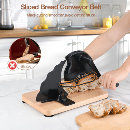 Manual Bread Slicer for Homemade Sourdough Bread, Hand Crank Bread Slicer with Scale Line,Metal Guide & Adjustable Thickness Bread Loaf Slicer,Sharp Blade Bread Cutter for Sourdough Bread