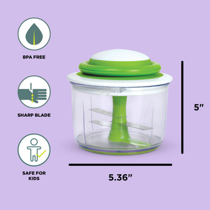 Chef'n VeggiChop Hand-Powered Food Chopper (Arugula), 5.5" x 5.5" x 5"
