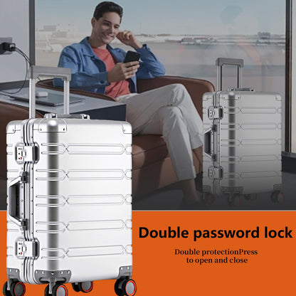 WEICHEN 2 Piece All Aluminum Luggage Set, Full Aluminum-Magnesium Alloy Hard Shell, 20 in Carry on & 29 in All Aluminum Zipperless Luggage, Hard Case Suitcases with Wheels, Aluminum Checked Luggage