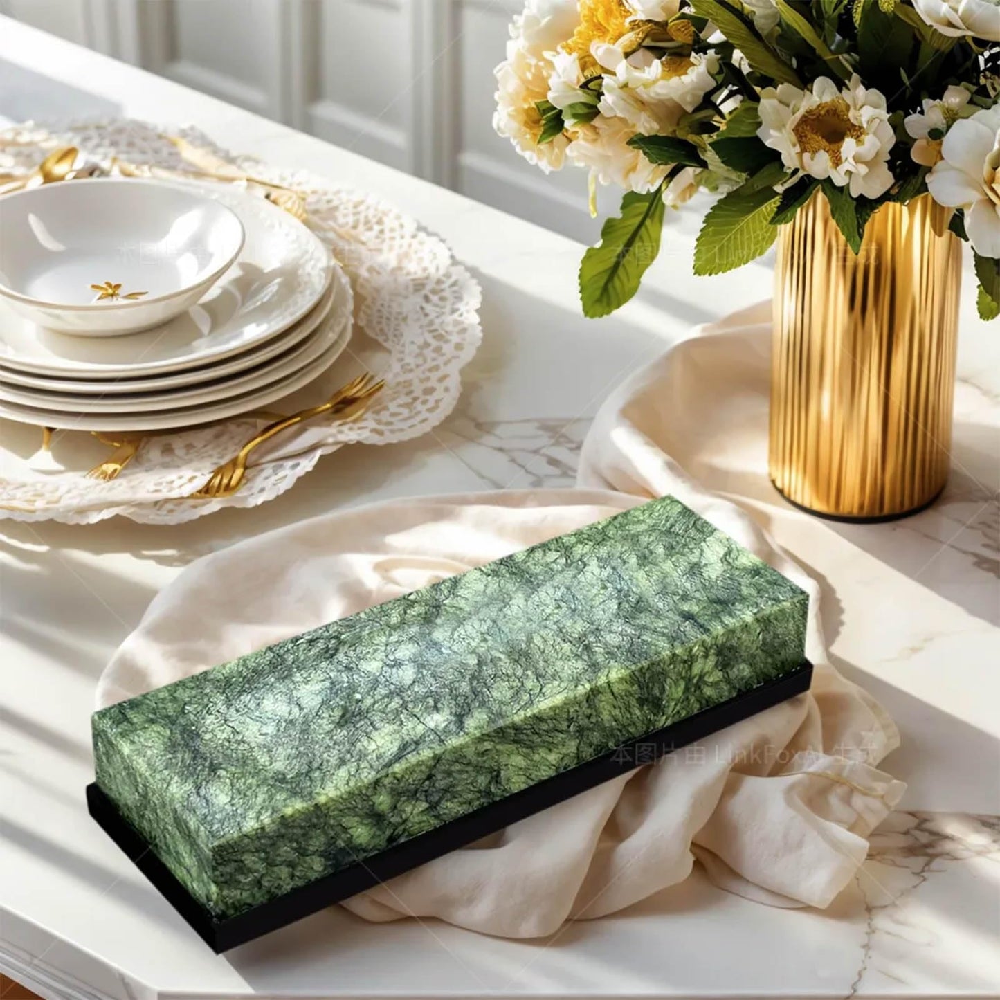 Suwajume Knife Sharpening Stone,10000 Grit Whetstone Final Fine Polishing Natural Green Honing Oilstone for Knives Tools,Cutting Tools 180 * 60 * 30mm (A)