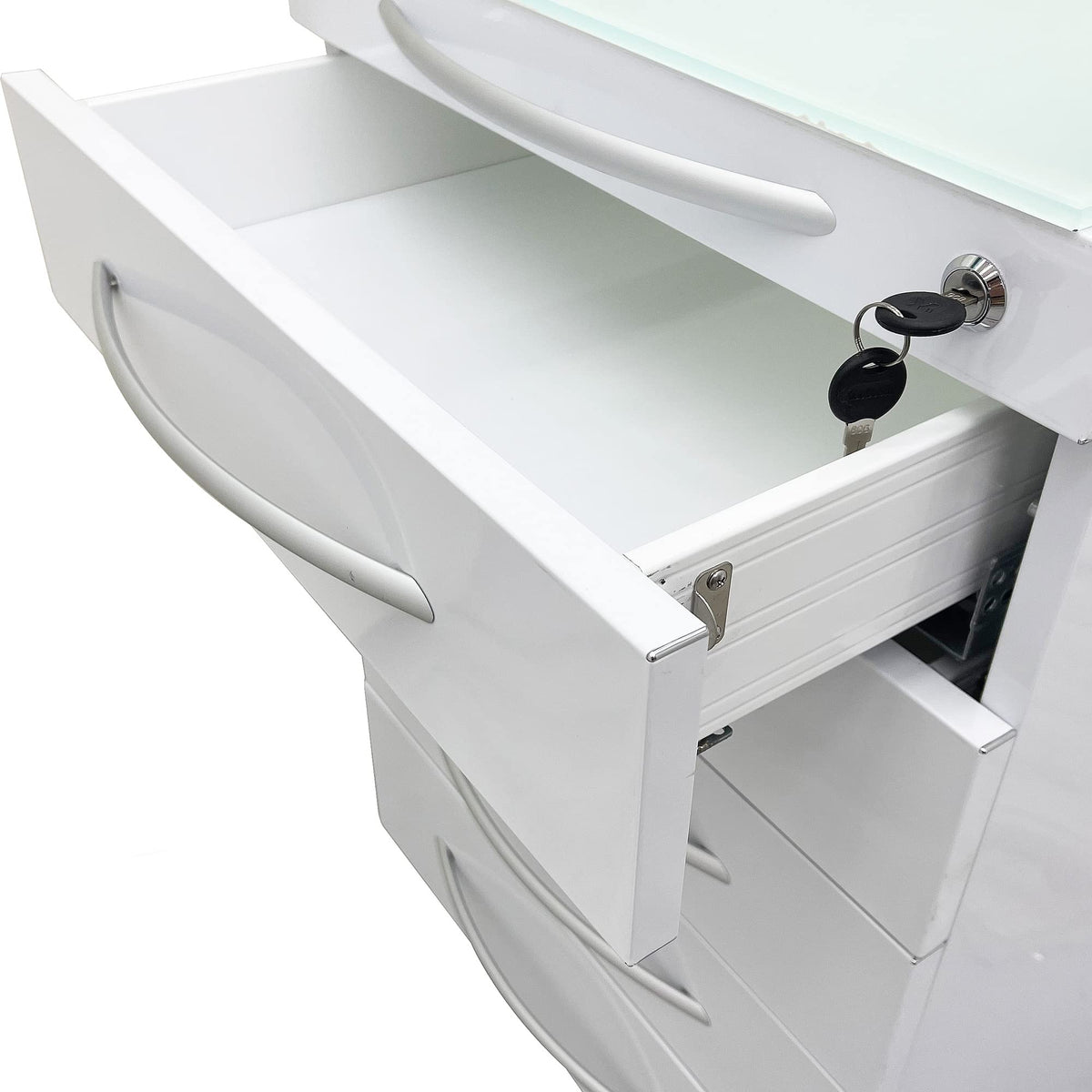 EQCOTWEA Vertical Mobile Dental Cart with Lock 5-Drawer Stainless Steel Medical Storage Cabinet on Rolling Wheels with Brakes Portable Utility Cart for Dental Assistant Hospital Clinic Office Home Use