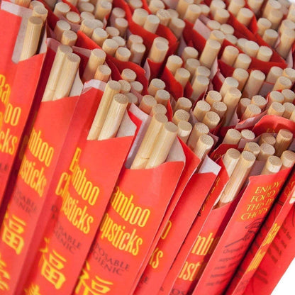 ROYALNA 500 pairs Palillos UV Treated Premium Disposable Bamboo Chopsticks Sleeved and Separated (Bamboo, 500 pairs)