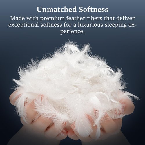 COZSINOOR Goose Feather Pillows Queen Size Set of 2 - Hotel Down Bed Pillow for Sleeping, Soft 600 TC Cotton Cover, Fluffy Support Surround Fill Down Alternative for Back, Stomach, Side Sleepers