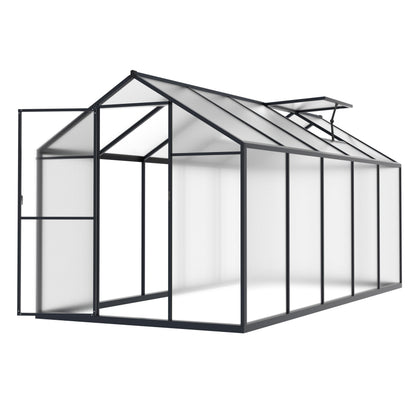 Yardenaler 6' x10' Polycarbonate Aluminum Greenhouse Kit for Outdoor, Walk-in Greenhouse with Lockable Door and Adjustable Roof Vent, Backyard Garden in Winter, Gray