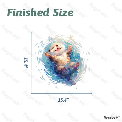 RoyoLam Cartoon Otter Floating On the Water Wall Decal Animal Wall Sticker