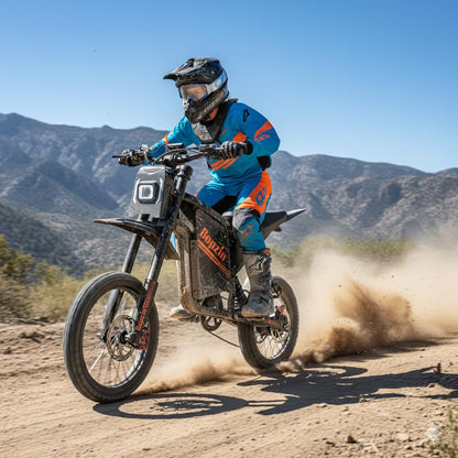 Bopzin Electric Dirt Bike for Teens & Adults - Peak 2600W 38MPH, 14"/12" Tires Agile Off-Road eMotorcycle, 60V 23AH 100+ Miles Range eBike, Full Suspension & Hydraulic Brakes, UL2849 Certified