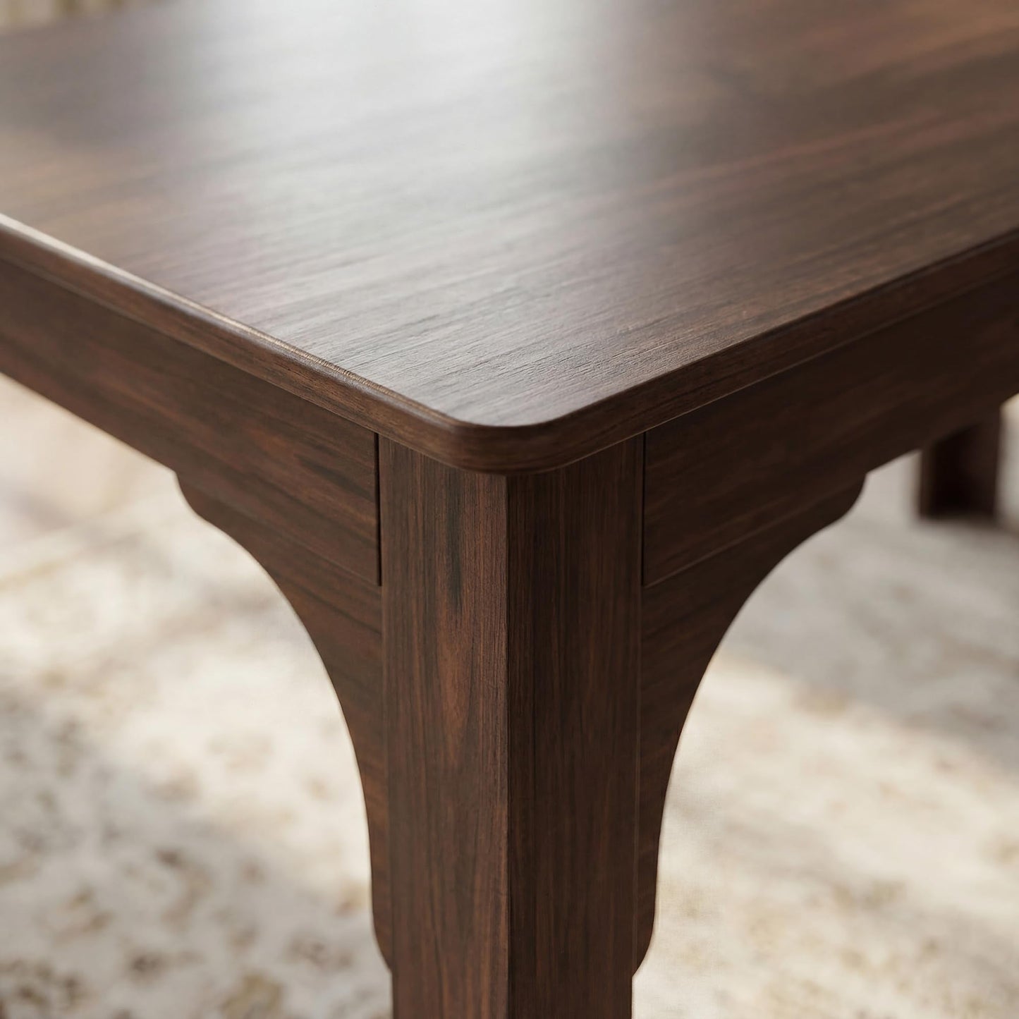 HOMSETTIE Farmhouse Dining Table for 6-8 People, 68.9" Rustic Kitchen Table with 6 Drawers, Long Rectangle Dinner Table with Wood Grain for Dining Room, Brown