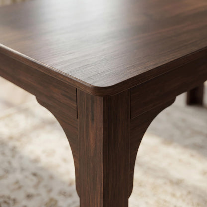 HOMSETTIE Farmhouse Dining Table for 6-8 People, 68.9" Rustic Kitchen Table with 6 Drawers, Long Rectangle Dinner Table with Wood Grain for Dining Room, Brown