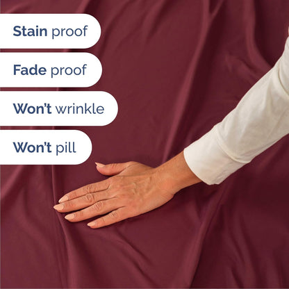 Queen Size 4 Piece Sheet Set - Comfy Cooling Bed Sheets for Luxury Bedding - Ultra-Soft, Deep Pockets - Oeko-Tex Certified - Burgundy