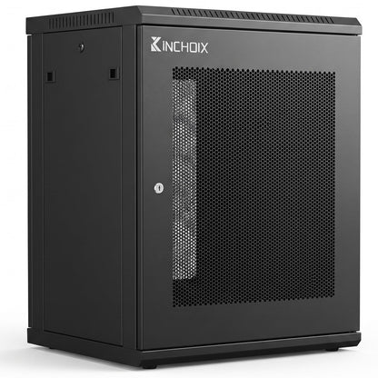 Network Rack Enclosure Cabinet Enclosure for Computer Data Networking Electronic Equipment, Removable Side Panels, Locks, 25in Depth (12U)