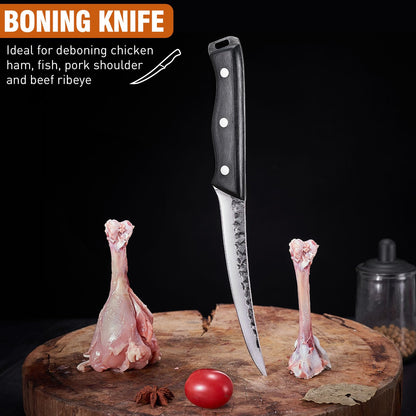 Naitesen Professional Butcher Knife Set 3, Bullnose Meat Carving knife Breaking Knife Boning Knife Hand Forged Very Sharp for Meat Cutting Home Kitchen Cooking BBQ Gifts for Men Women