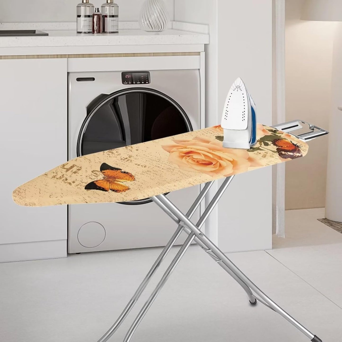 Butterfly Rose Iron Pads for Ironing, Standard Size Scorching Resistant Ironing Board Cover and Pad Protector