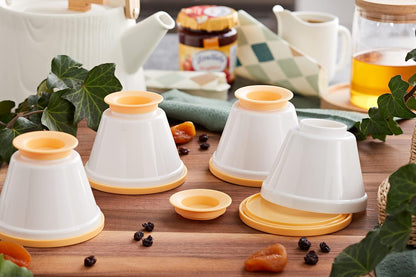 Tescoma 630591.00 Panna Cotta Mold, Set of 4 Cups with Lid
