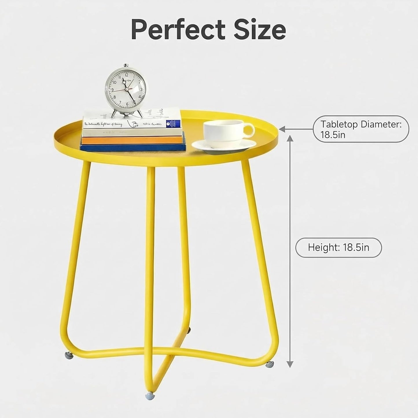 Compact Yellow Outdoor Side Table for Garden and Patio