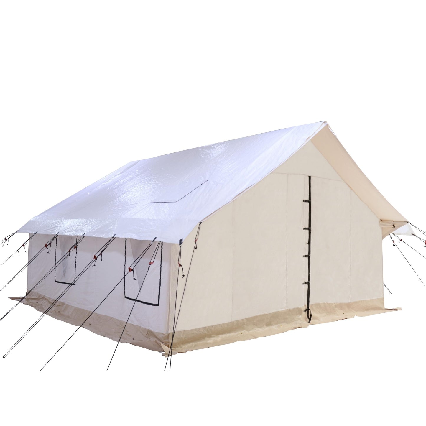 WHITEDUCK Alpha Canvas Wall Tent Waterproof 4 Season Outdoor Camping & Hunting Tent w/Heavy Duty Aluminum Frame, Best for Large Groups, Families & Outfitters (14'x16', Water Repellent)
