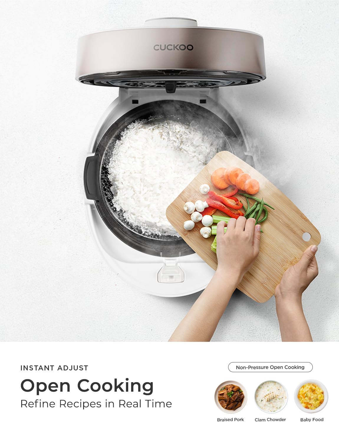 CUCKOO Twin Pressure Rice Cooker 6-Cup Uncooked / 12-Cup Cooked with Nonstick Inner Pot, Versatile Rice Maker & Warmer with 16 Menu Options, Open Cooking Mode, Voice Guide, White (CRP-ST0609FW)