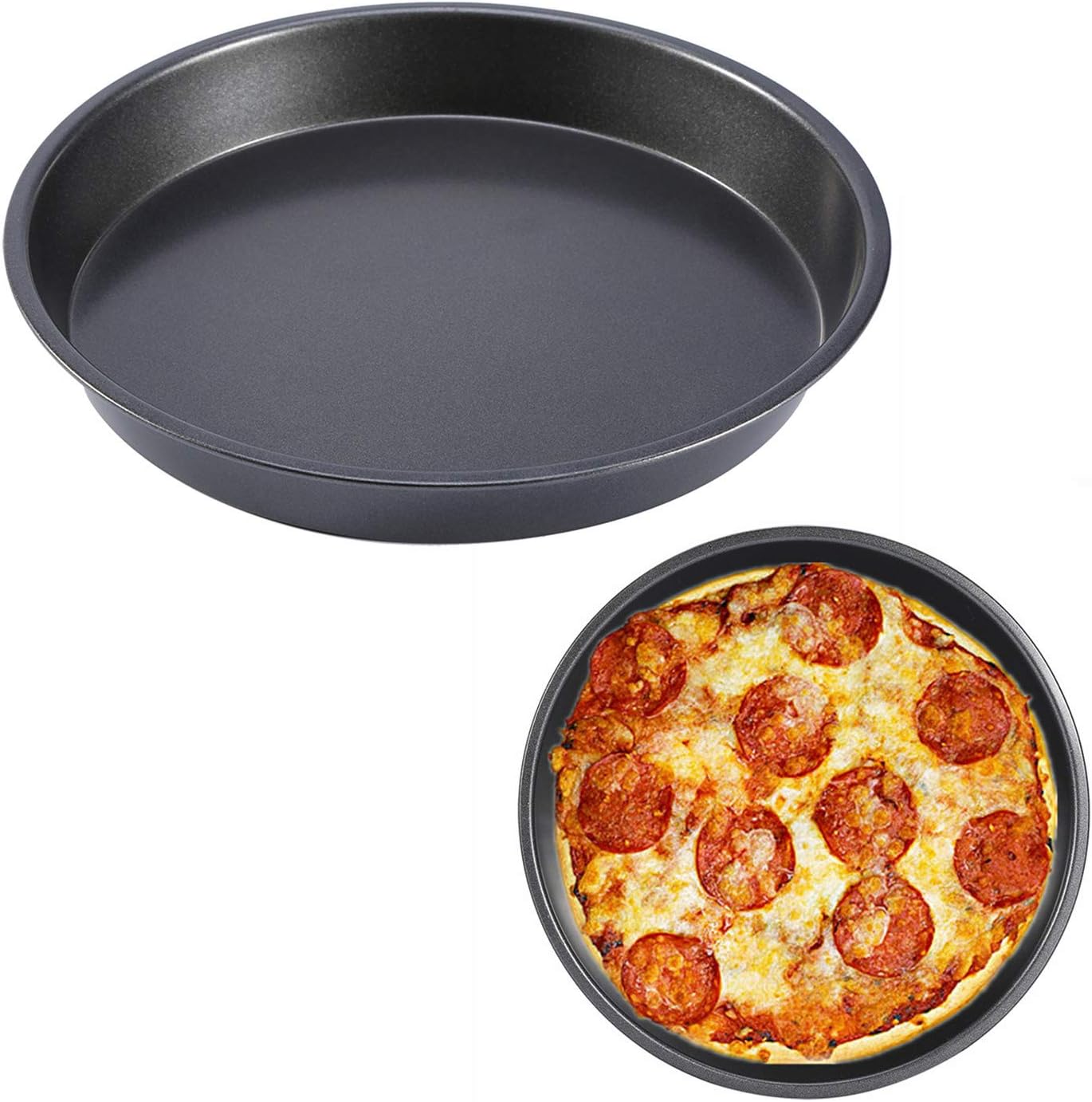 Yosoo 8 Inch Carbon Steel Non-Stick Round Pizza Pan, Microwave Oven Baking Dish
