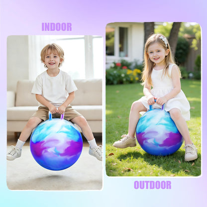 Upper Rider Hopper Ball for Kids 3-6, 18" Hippity Hop Balls, Outdoor Toys for Kids Ages 4-8 Bouncy Ball with Handle, Hopping Ball Birthday/Easter Gift Cloud