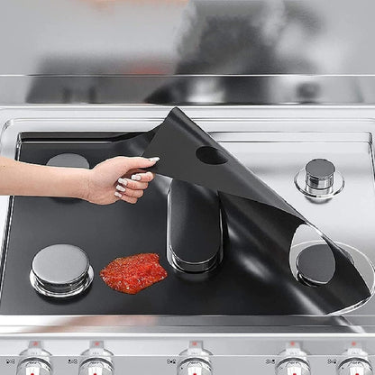 Stove Top Cover Protector, Heat Resistant Grill Mats Outdoor, PTFE Reusable Washable Heat Resistant Gas Stove Liner