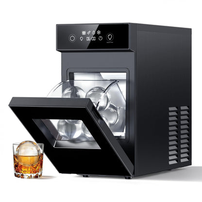 ICEVIVAL 2.4" Sphere Ice Maker 50 pcs/24H,2 pcs in 60 Mins, Slow-Melting Crystal Ball Ice Machine with Self-Cleaning, Countertop Ice Maker for Whiskey（Black）