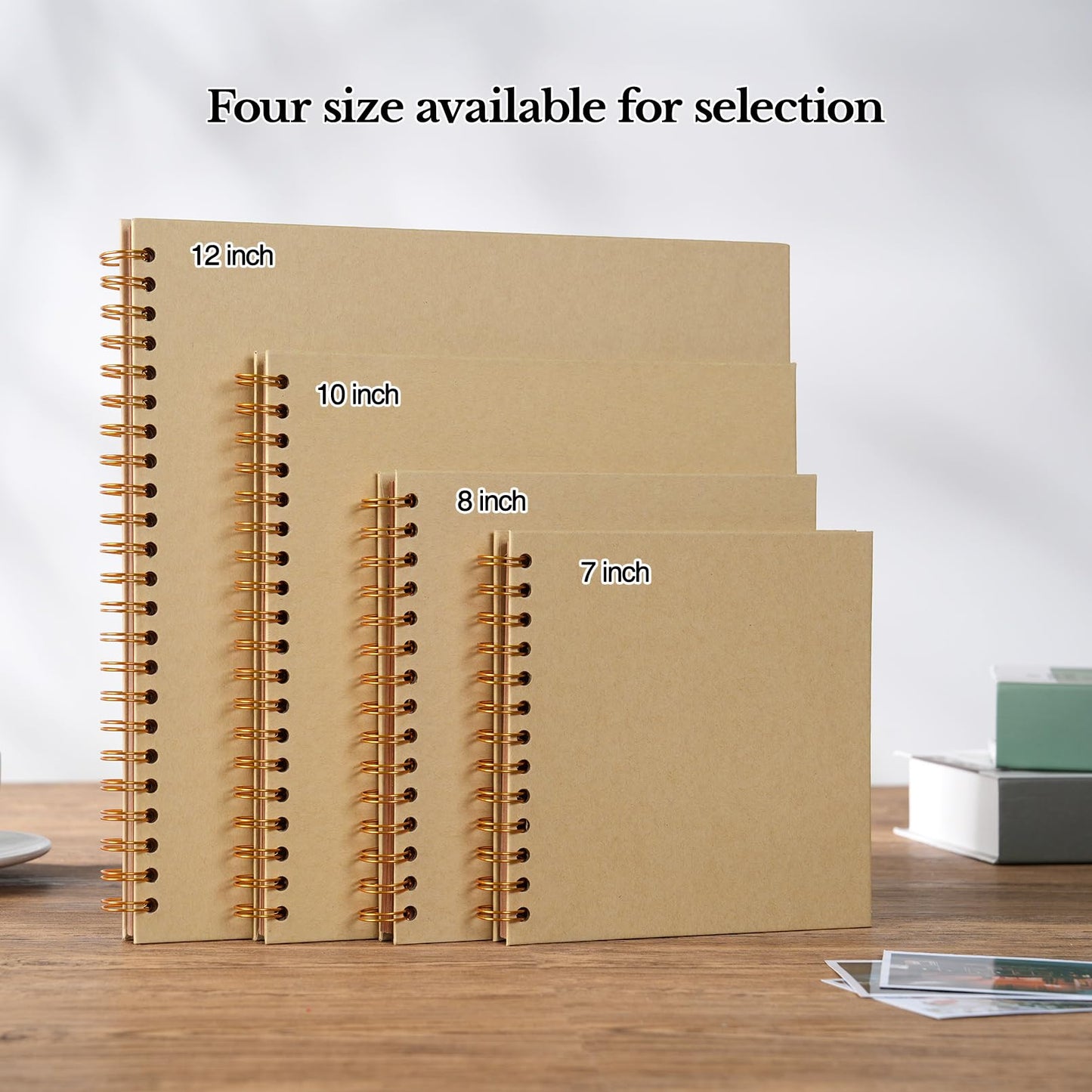 potricher 10 x 10 Inch DIY Scrapbook Album 40 Pages Hardcover Kraft Paper Scrap Book Photo Albums Memory Book for Wedding and Anniversary Family (Yellow, 10 Inch)