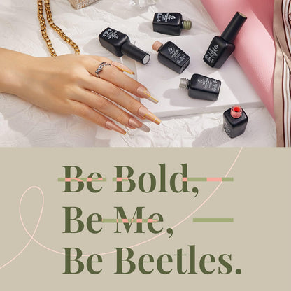 Beetles Cat Eye Gel Nail Polish Set, 6 Colors Glitter Red Pink Shiny Brown Burgundy Purple Blue Green Magnetic Effect Sparkle Stunning Nail Gel Polish Kit Soak Off UV Manicure Gifts for Women