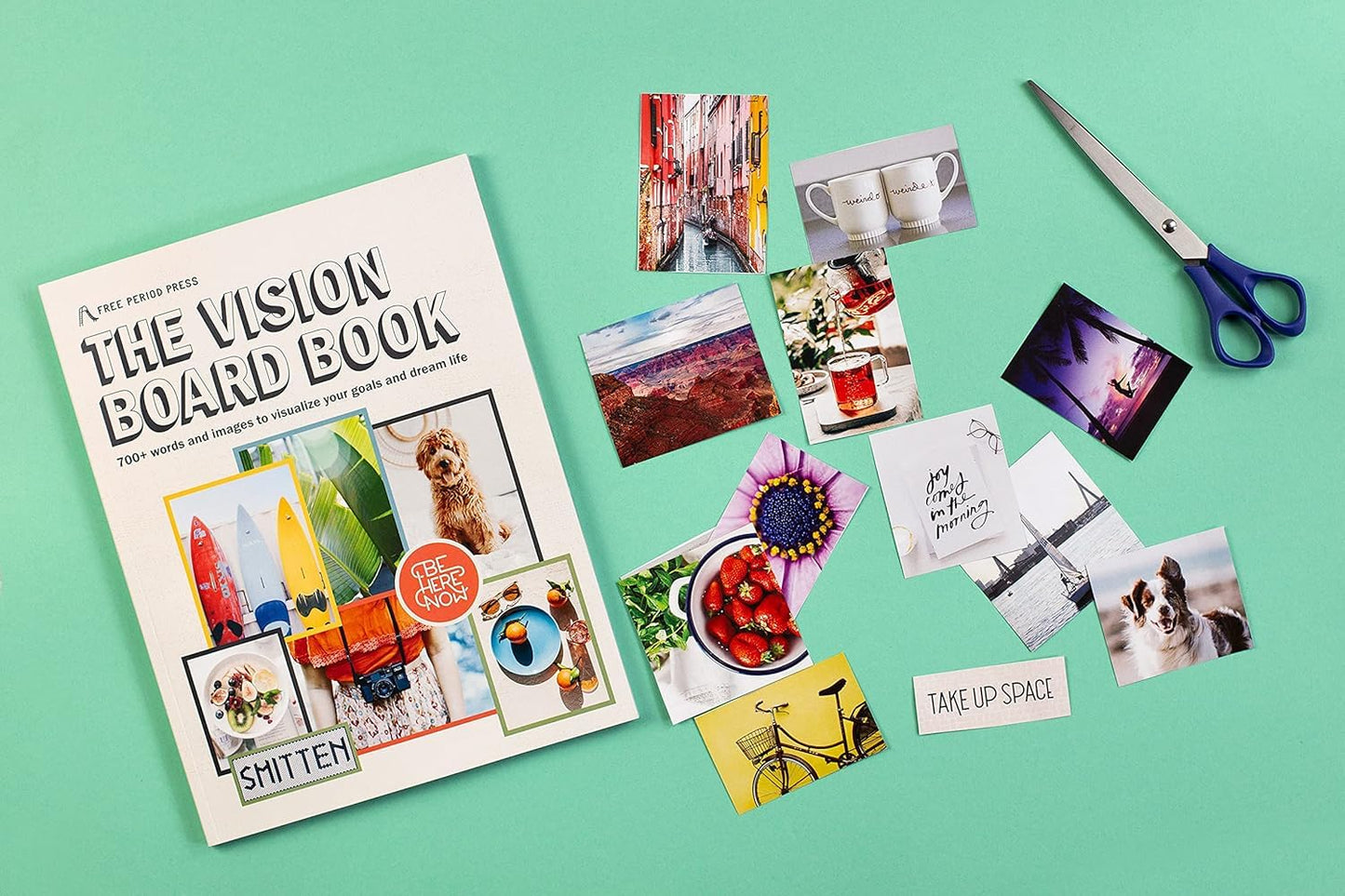 Free Period Press Vision Board Book, 700+ Words & Images in All Categories, for Visualizing Your Life Goals & Dreams, Playful, Stylish Pictures for Collage Making & Scrapbooking (Adult)