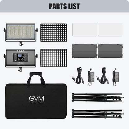 GVM 1500D RGB LED Video Light with Softbox, 75W Video Lighting Kit with Bluetooth Control, Led Panel Light for Photography, YouTube Studio, Video Shooting,18 Scene Mode, 2 Packs