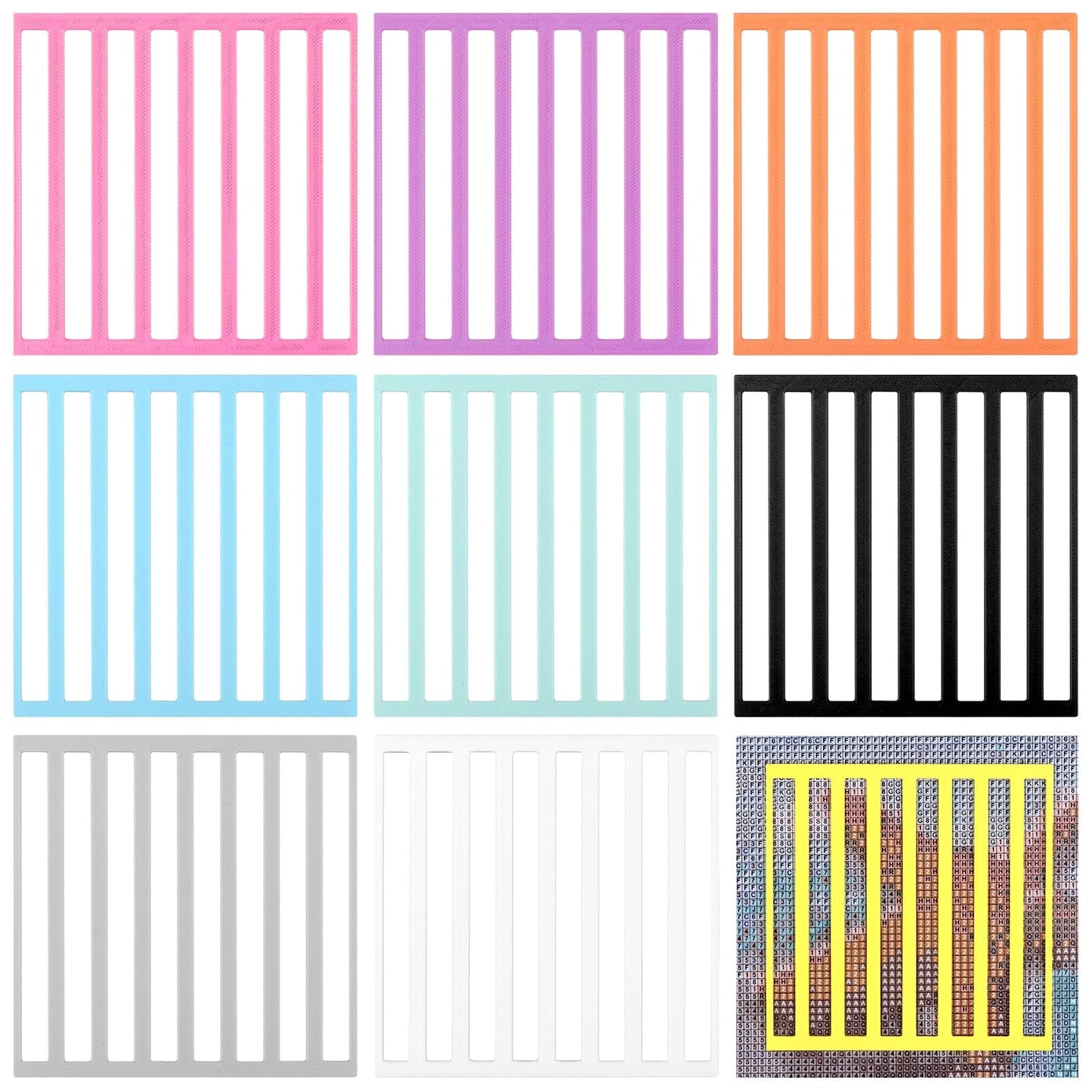 9Pcs Diamonds Painting Rulers 9 Colors Diamond Ruler Reusable Diamond Kit Alignment Tool Painting Guide for Diamonds Painting Enthusiasts