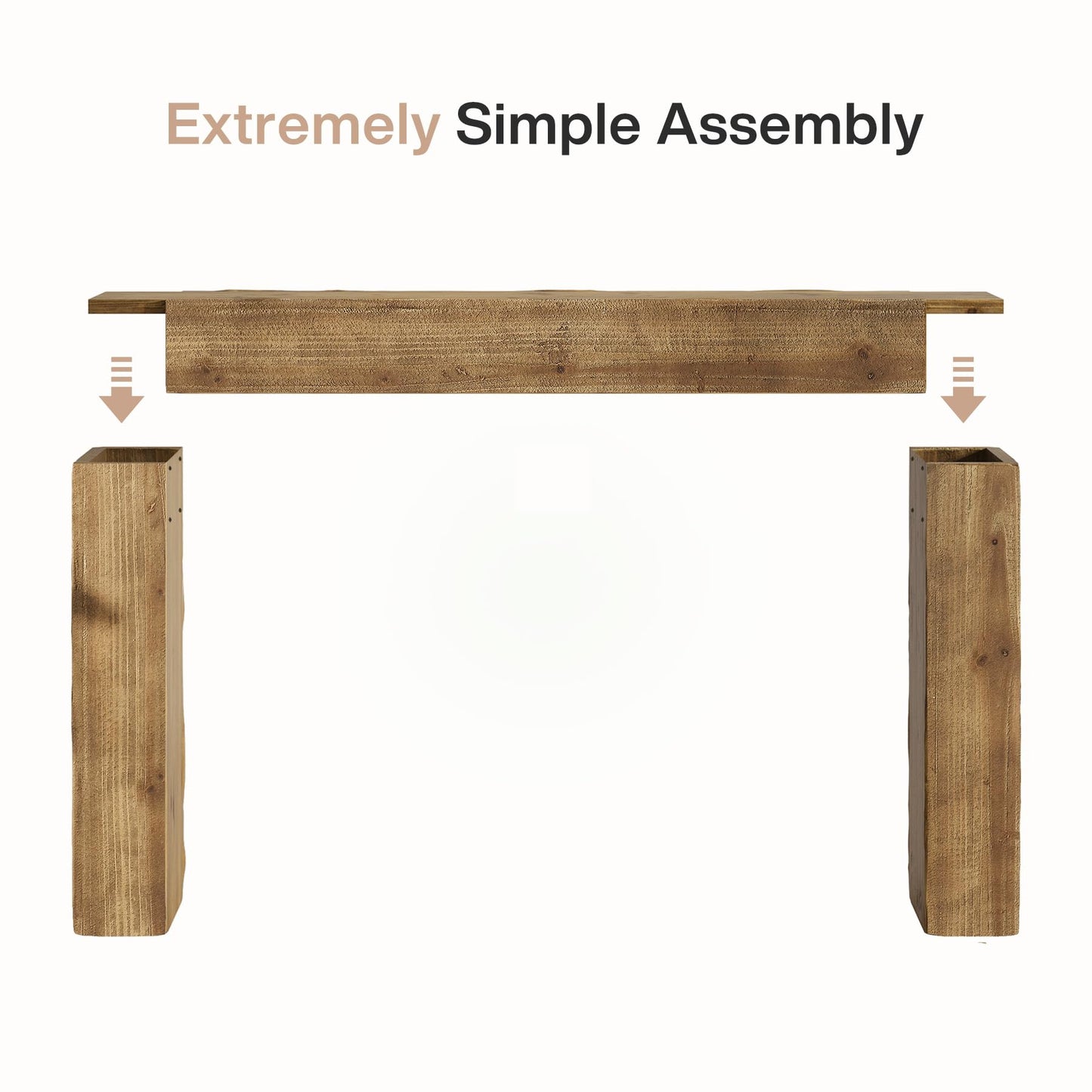 Tribesigns 63-Inch Solid Wood Console Sofa Table, Farmhouse Long Entryway Table Behind Couch for Living Room, Entrance, Hallway, Foyer, Easy Assembly (Light Brown)