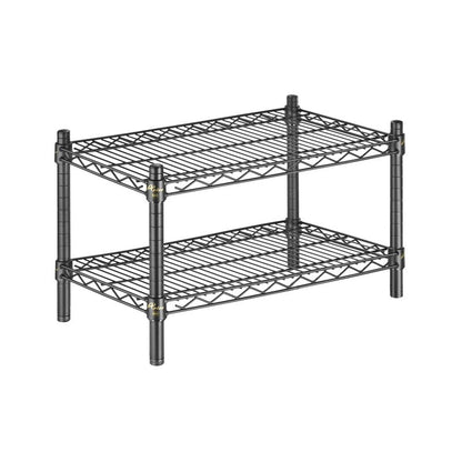 APLSS 12" D x 42" W x 14" H Black Heavy Duty Wire Shelving with 2 Tier Shelves, NSF Certified, Height Adjustable, Wet&Dry Environments, for Kitchen Garage Walk-in Cooler&Freezer, 800lbs Capacity
