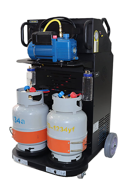 Tektino RCC-6S-Dual Fully Automatic Refrigerant Recovery Machine for R134a and R1234yf, Dual Cylinder AC Recovery Machine for Automotive HVAC Recovery and Recharge Refrigerant
