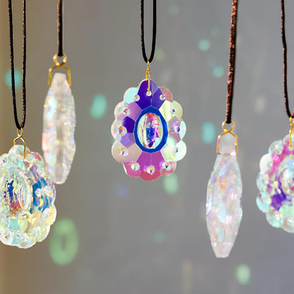 12pcs 50mm HDCRYSTALGIFTS Crystal Prisms Suncatcher for Window Rainbow Maker Chandelier Crystals Hanging Sun Catchers