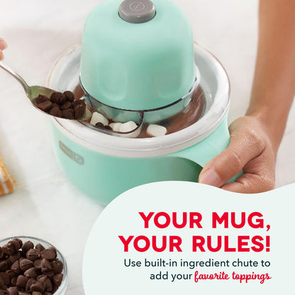 Dash My Mug Ice Cream Maker - Makes Single Serving of Gelato, Frozen Yogurt, Sorbet & More - Easy to Clean & Use - Aqua, 2 Bowls