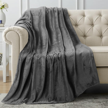 Utopia Bedding Fleece Blanket - XL Ultra Soft Grey Throw (50x70 Inches) | Cozy All-Season Home Decor Gift